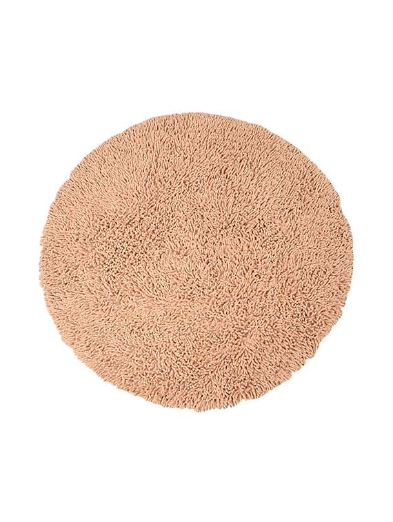 saral home brown round shape anti slip cotton saggy bathmat (120 cm) - 16388261 - Standard Image - 1