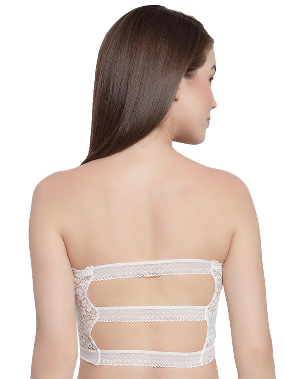 styled back lace inserted tube bra - 16396803 - Standard Image - 1