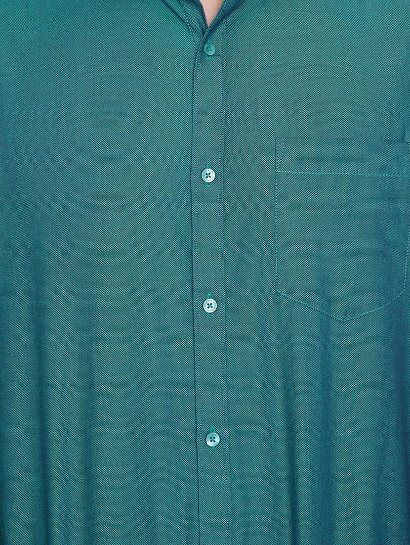 green solid formal shirt - 16396866 - Standard Image - 4