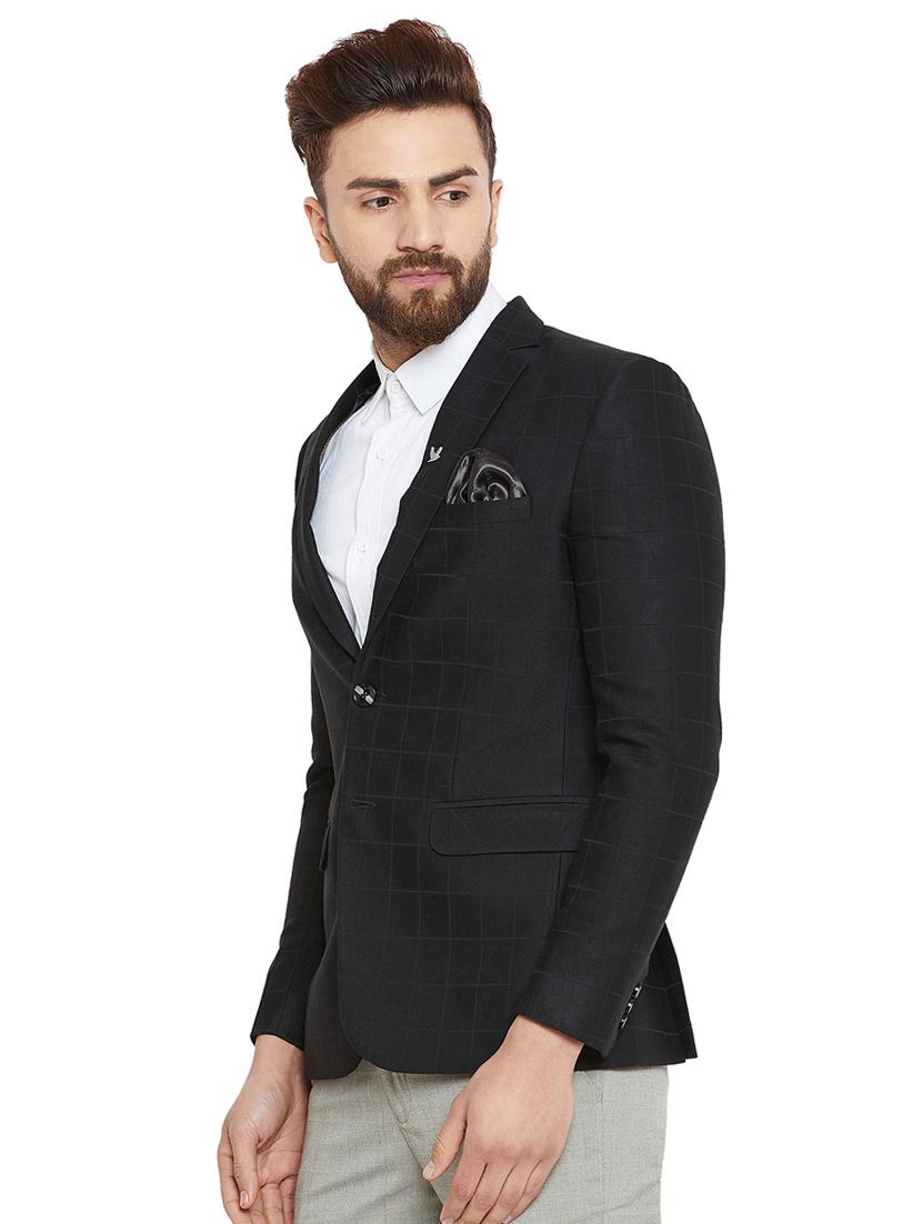 black checkered single breasted formal blazer - 16396897 -  Standard Image - 1