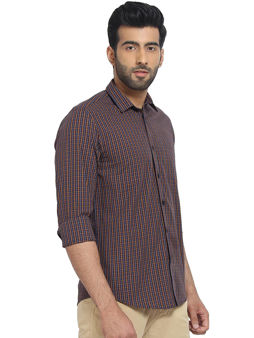 navy blue checkered casual shirt - 16399594 -  Standard Image - 1