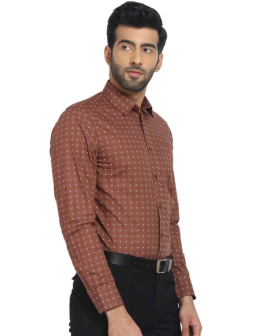 mens micro print casual shirt - 16399600 - Standard Image - 1