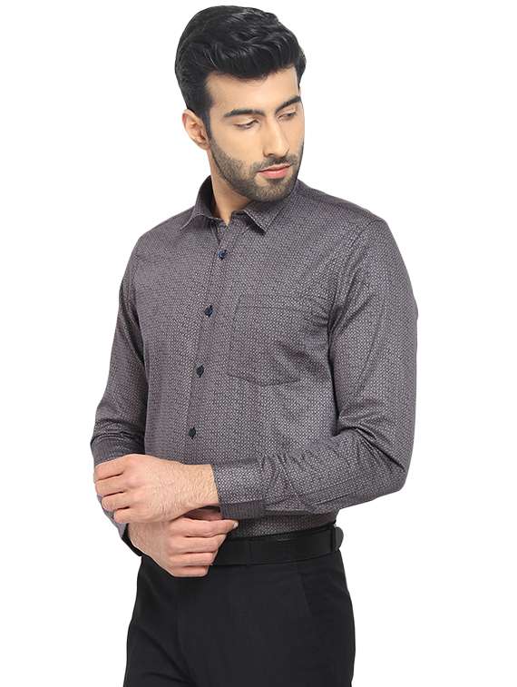 brown cotton formal shirt - 16399644 -  Standard Image - 1