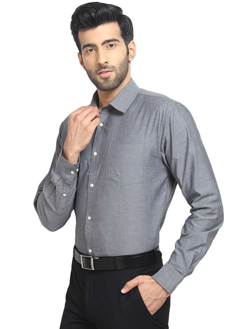 mens solids formal shirt - 16399667 - Standard Image - 1