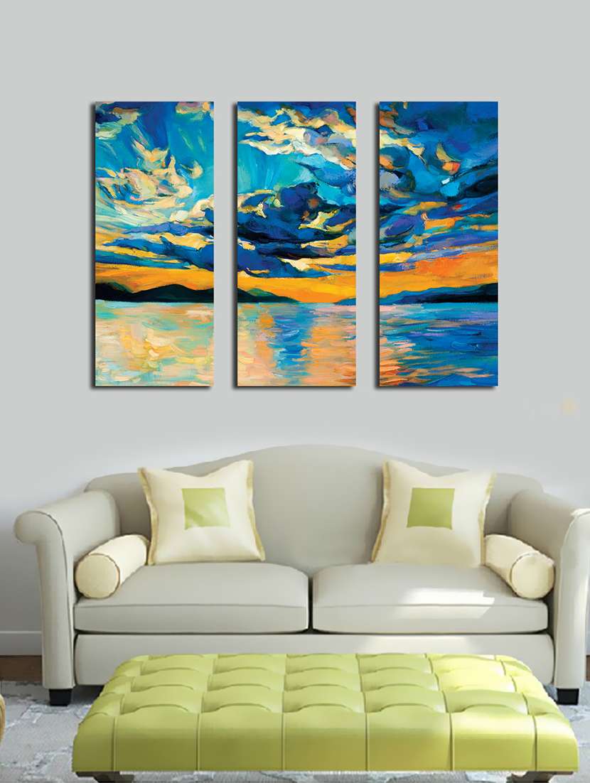 framed canvas painting set of 3