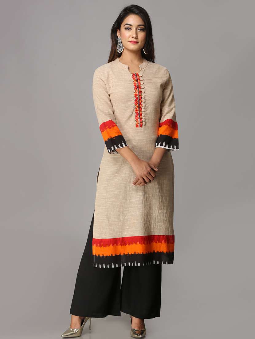 embroidered straight kurta