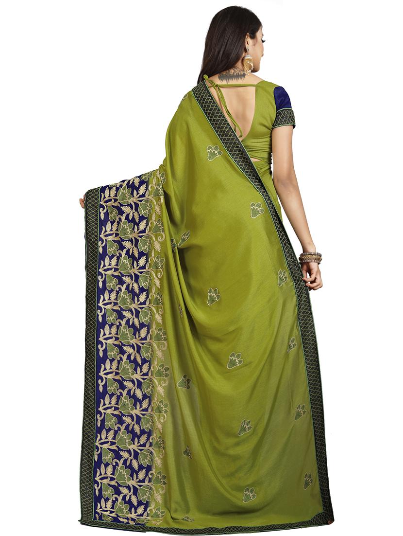 floral embroidered saree with blouse - 16404332 -  Standard Image - 1