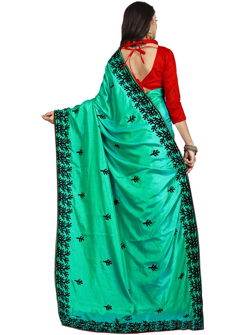 contrast dori embroidered saree with blouse - 16404338 - Standard Image - 1