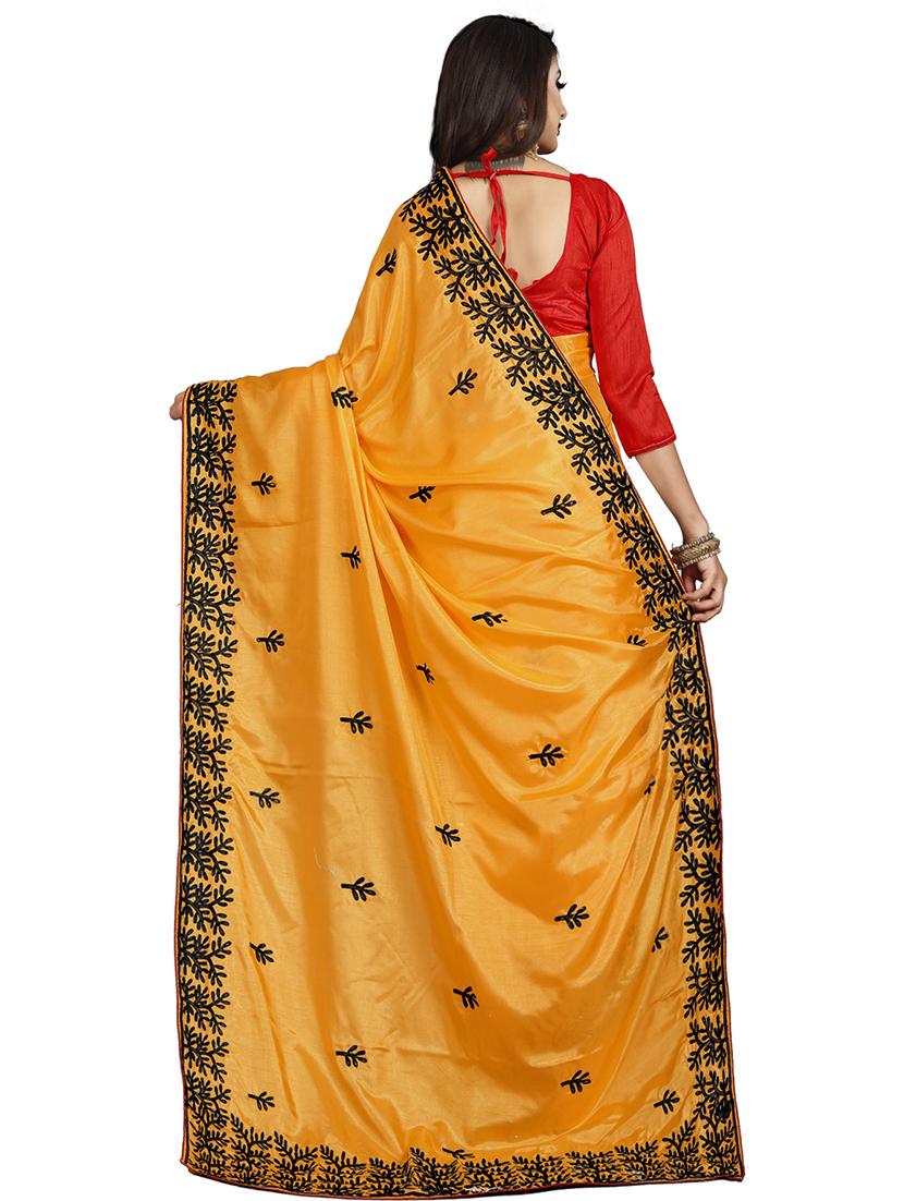contrast dori embroidered saree with blouse - 16404339 - Standard Image - 1