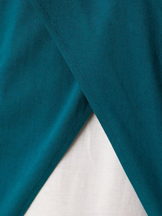 teal blue cut & sew thumb hole t-shirt - 16406287 - Standard Image - 4