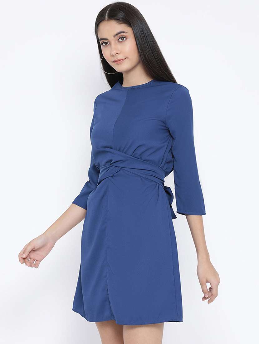 tie knot twist detail sheath dress - 16406947 - Standard Image - 1