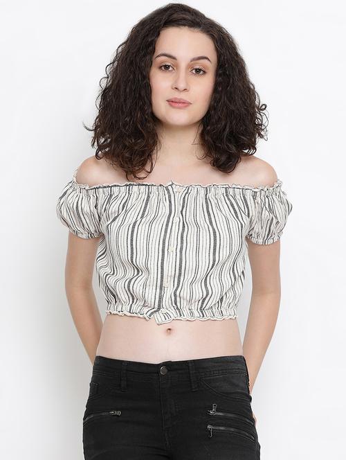 women's crop off shoulder top - 16406980 -  Standard Image - 0