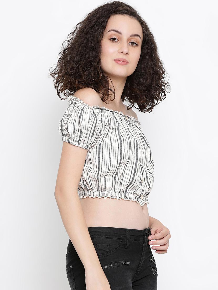 women's crop off shoulder top - 16406980 -  Standard Image - 1