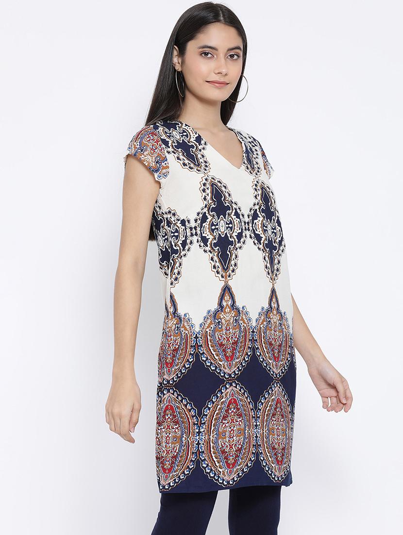 v-neck cap sleeved tunic - 16407015 -  Standard Image - 1