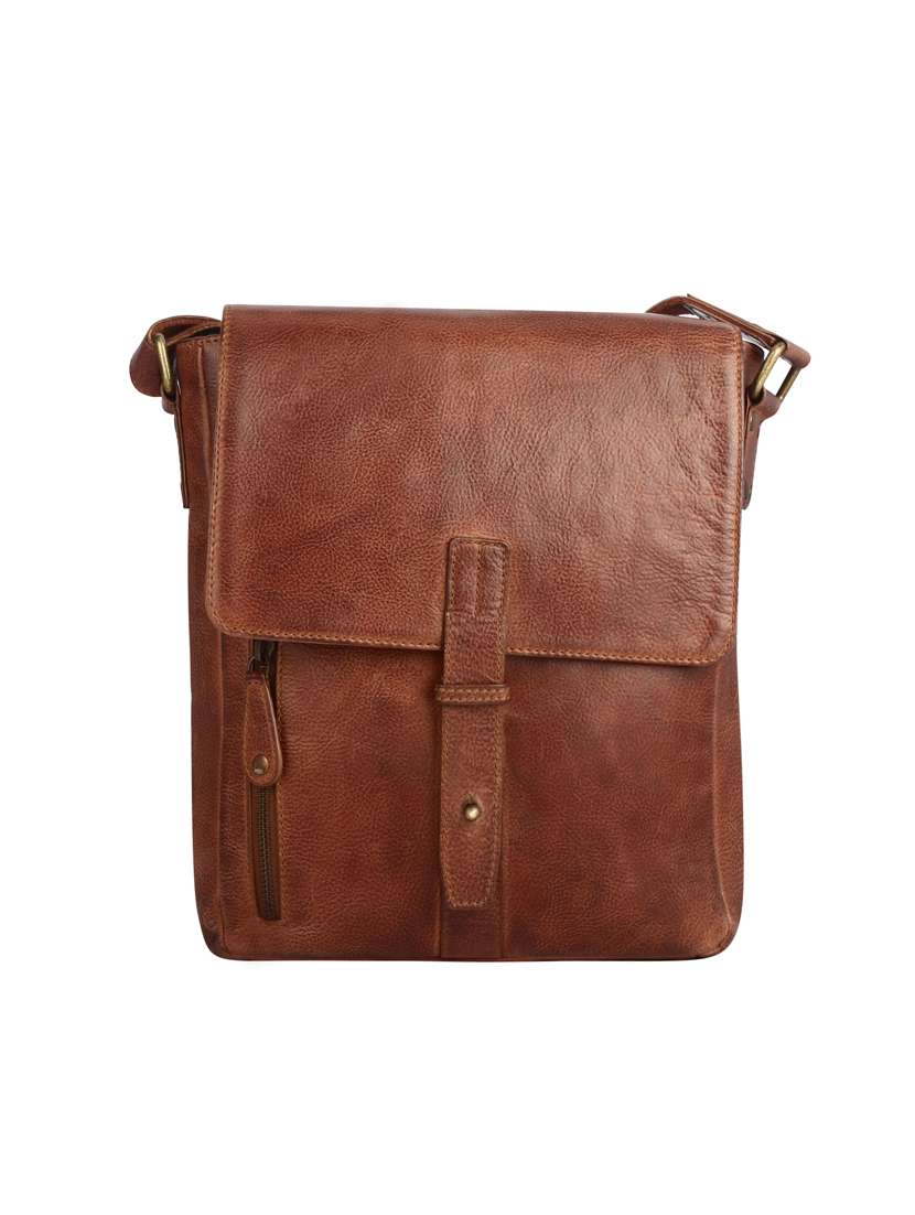 brown leather regular messengerbag