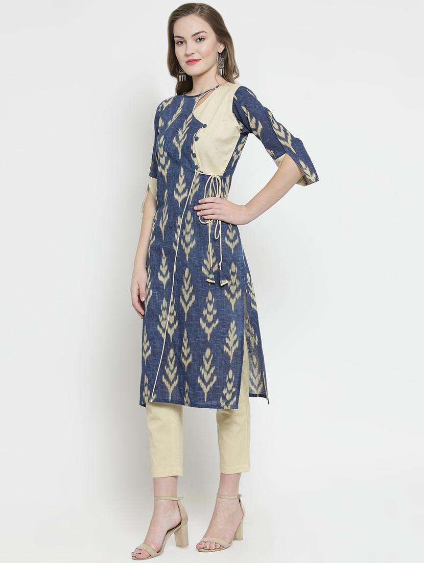 ikat kurta pant set - 16408162 -  Standard Image - 1