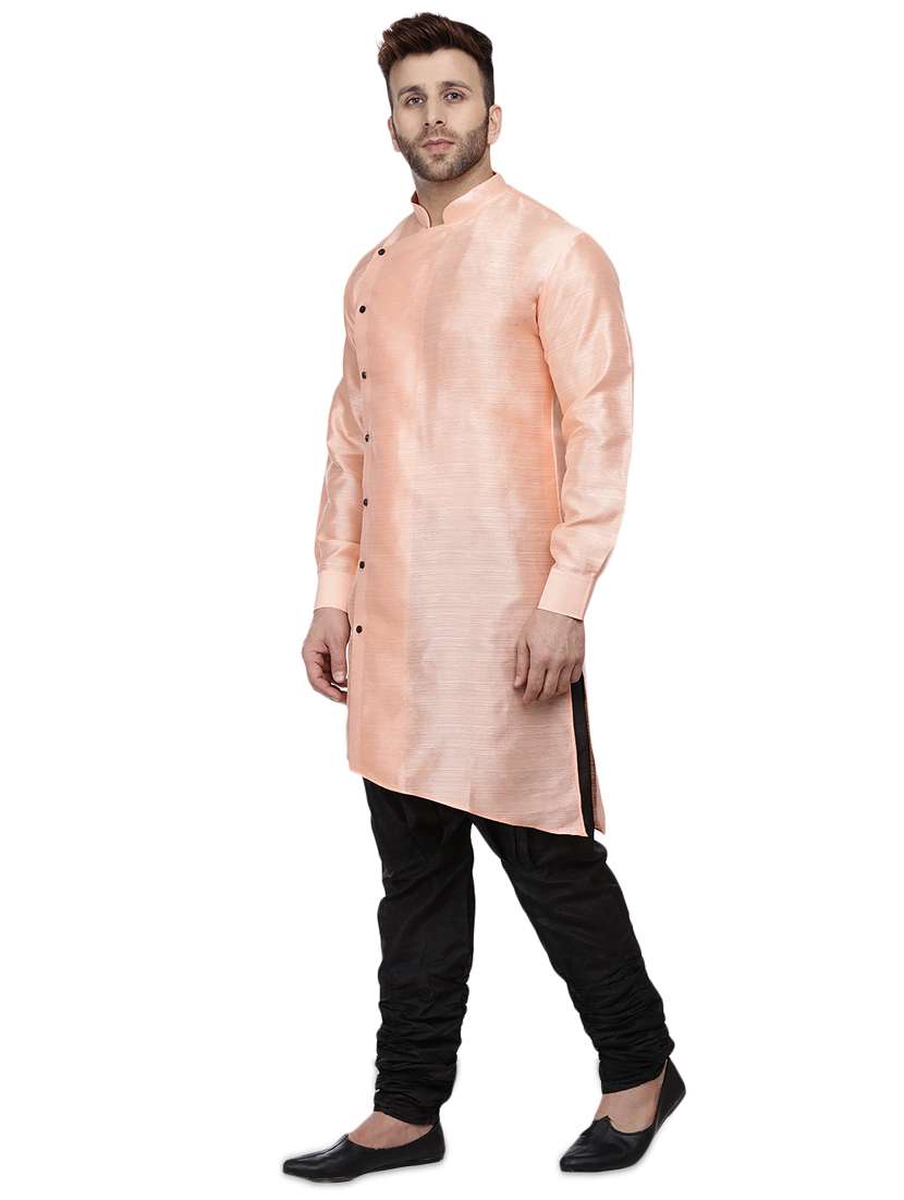 orange dupion long kurta - 16408978 -  Standard Image - 1