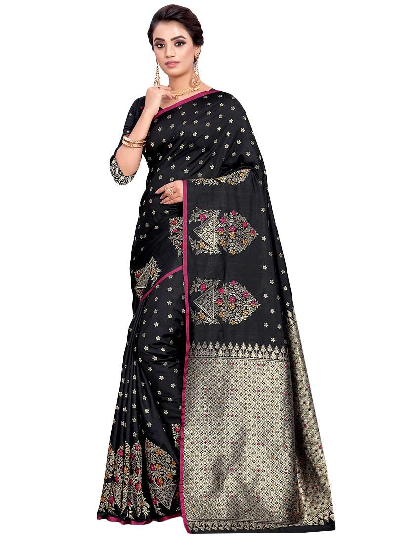 floral zari motif kanjivaram saree with blouse