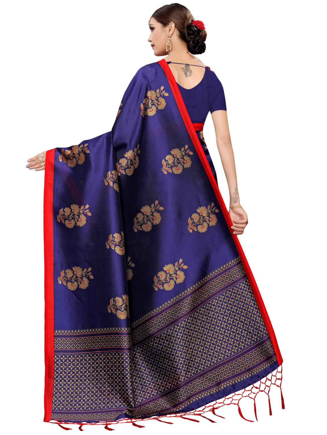 floral printed mysore silk saree with blouse - 16410049 -  Standard Image - 1