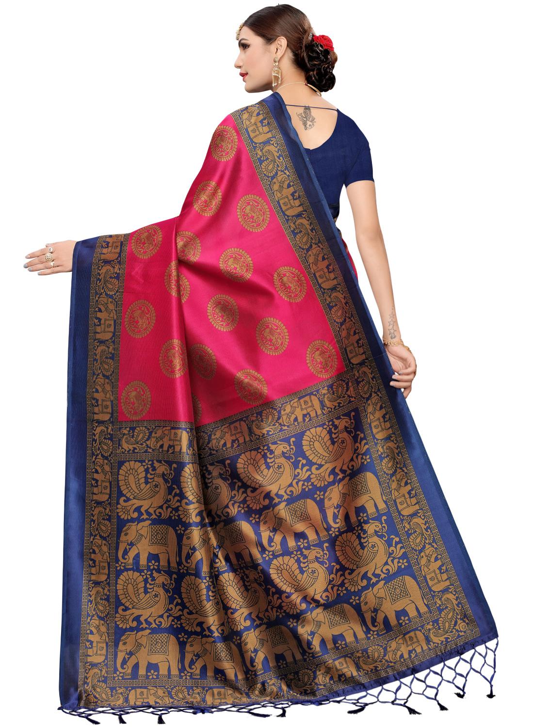 kalamkari printed mysore silk saree with blouse - 16410054 - Standard Image - 1