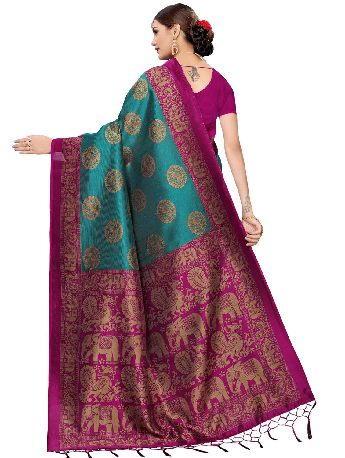 kalamkari printed mysore silk saree with blouse - 16410056 -  Standard Image - 1