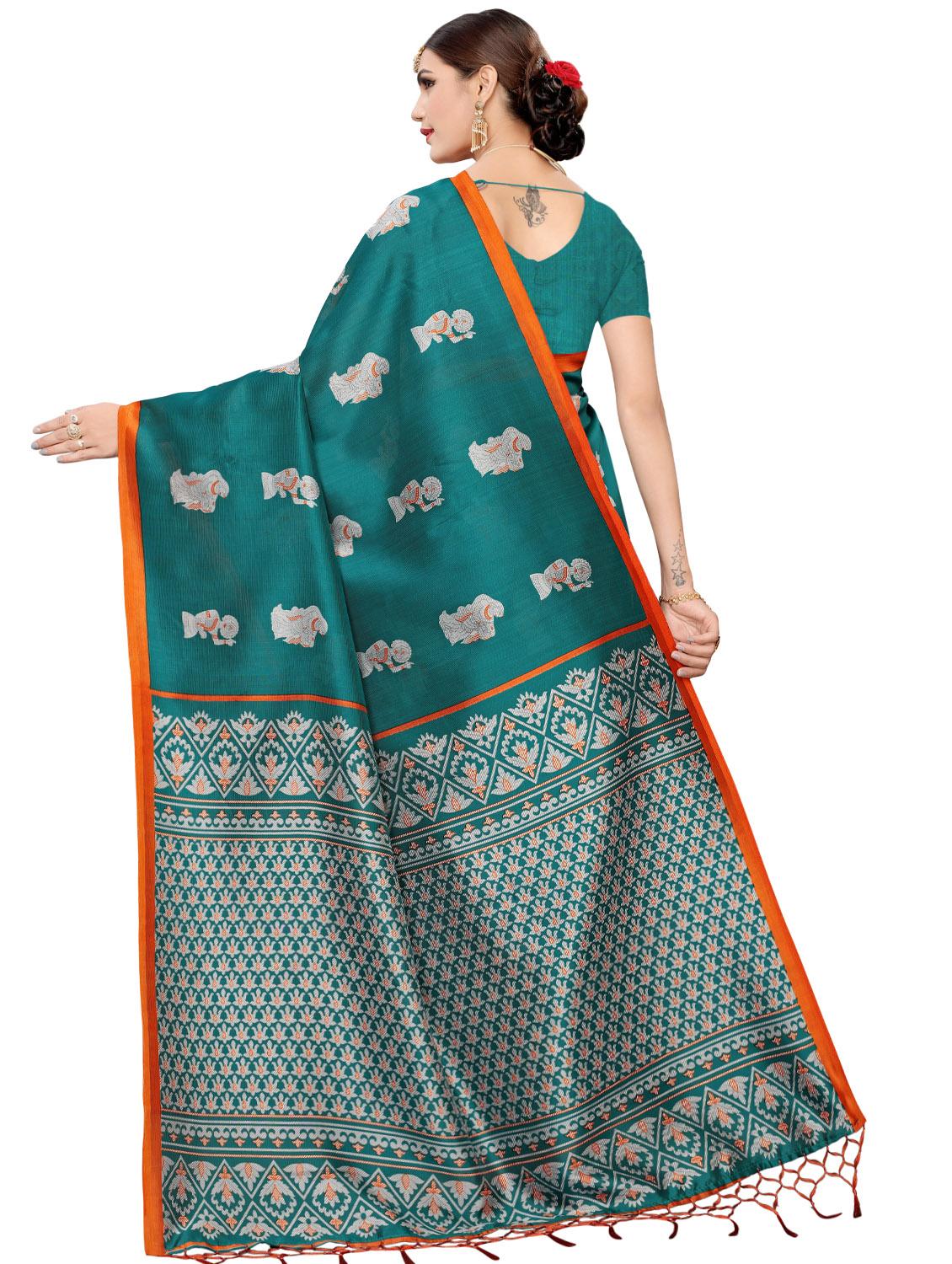 kalamkari printed mysore silk saree with blouse - 16410060 - Standard Image - 1