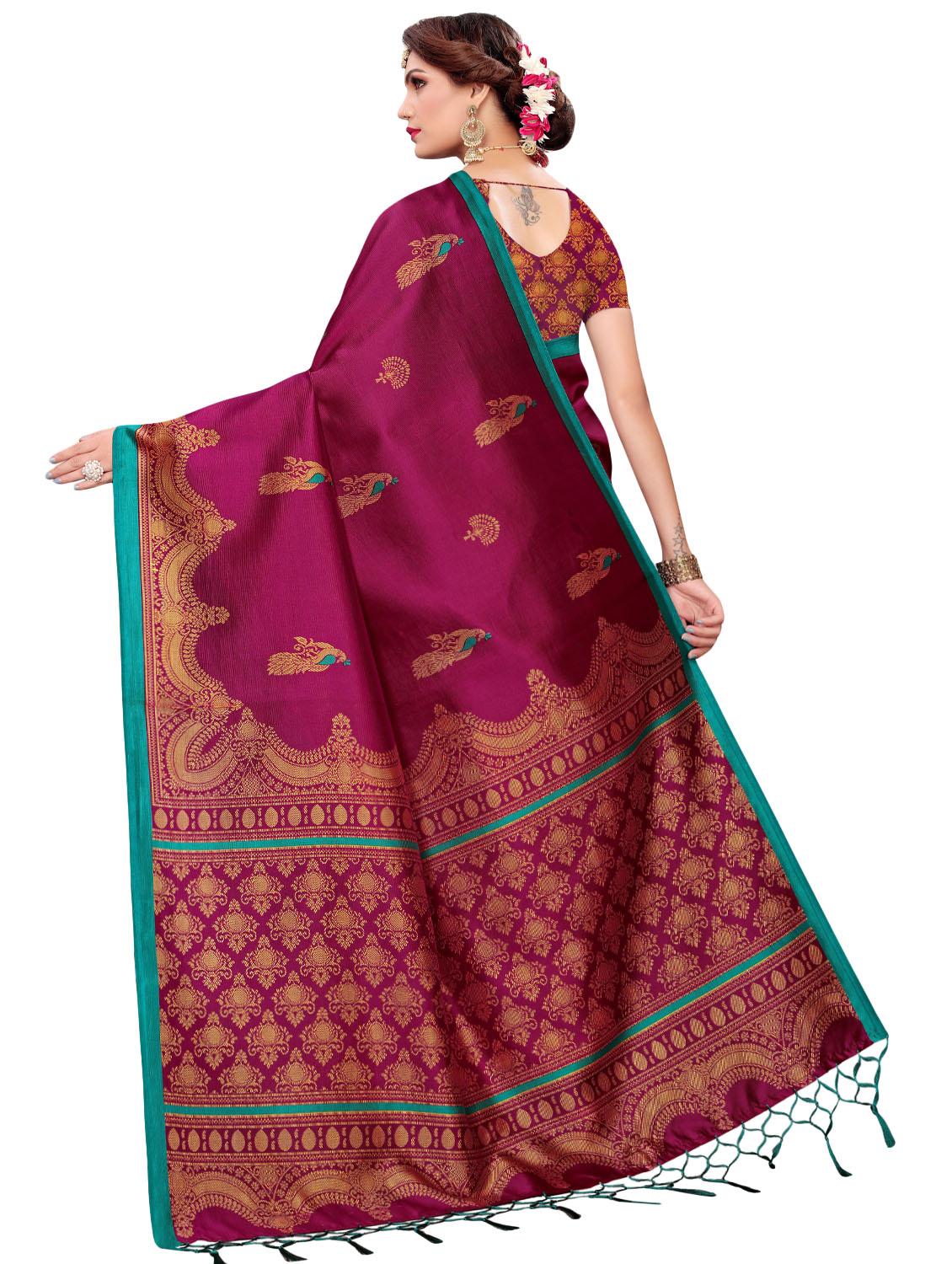 kalamkari printed mysore silk saree with blouse - 16410066 -  Standard Image - 1