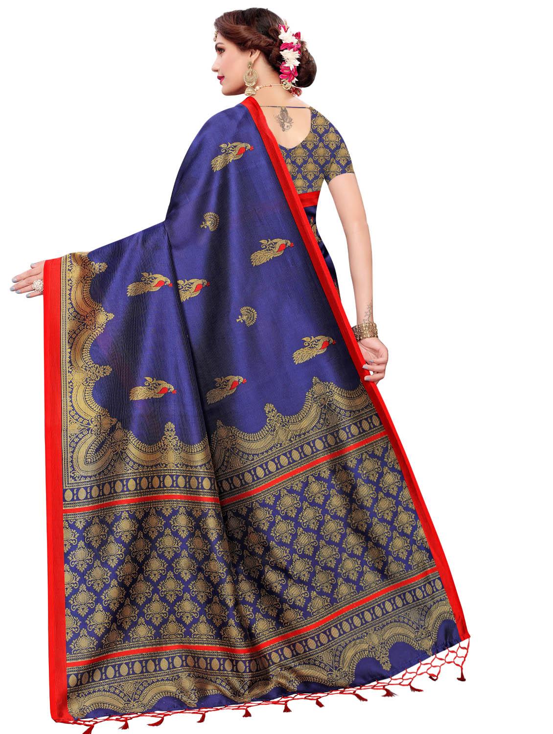 kalamkari printed mysore silk saree with blouse - 16410070 -  Standard Image - 1