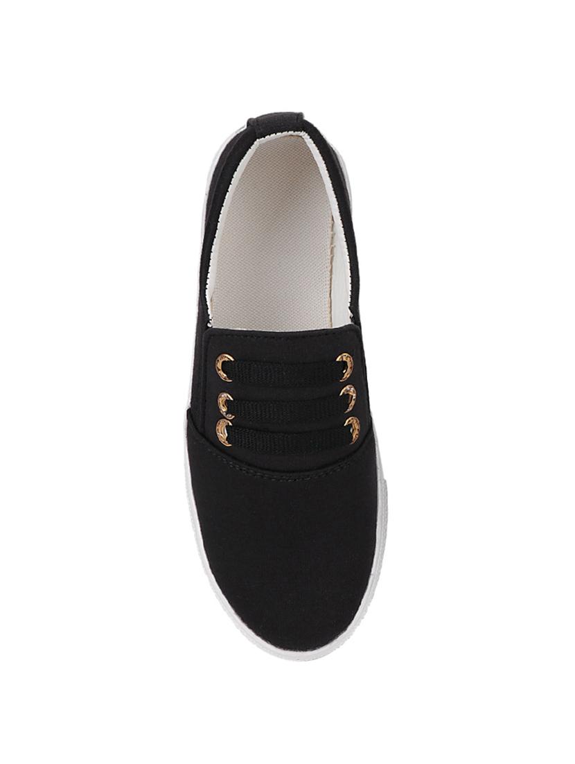 black slip on casual shoes - 16416464 - Standard Image - 4