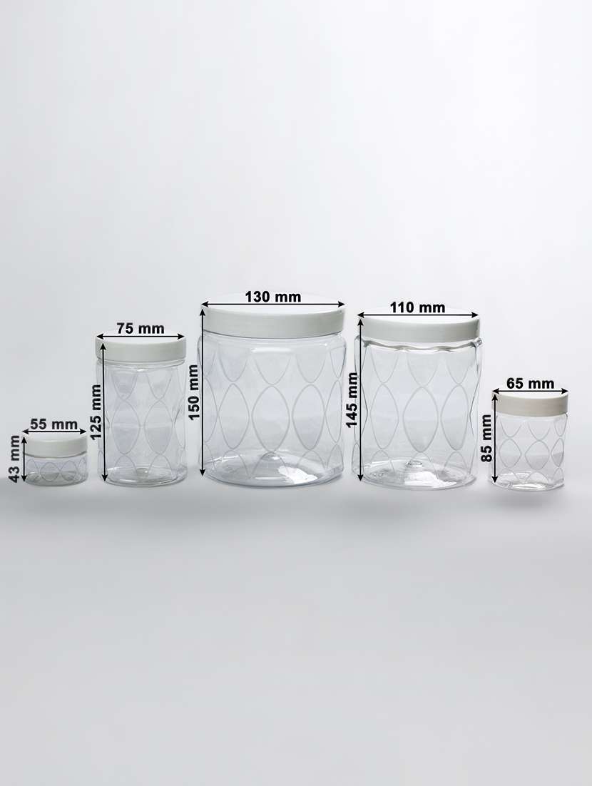 g-pet diamonds jars plastic container white cap (set of 15)1800ml *3, 1200ml *3, 450ml *3, 200ml *3, 50ml *3 - 16416875 - Standard Image - 1