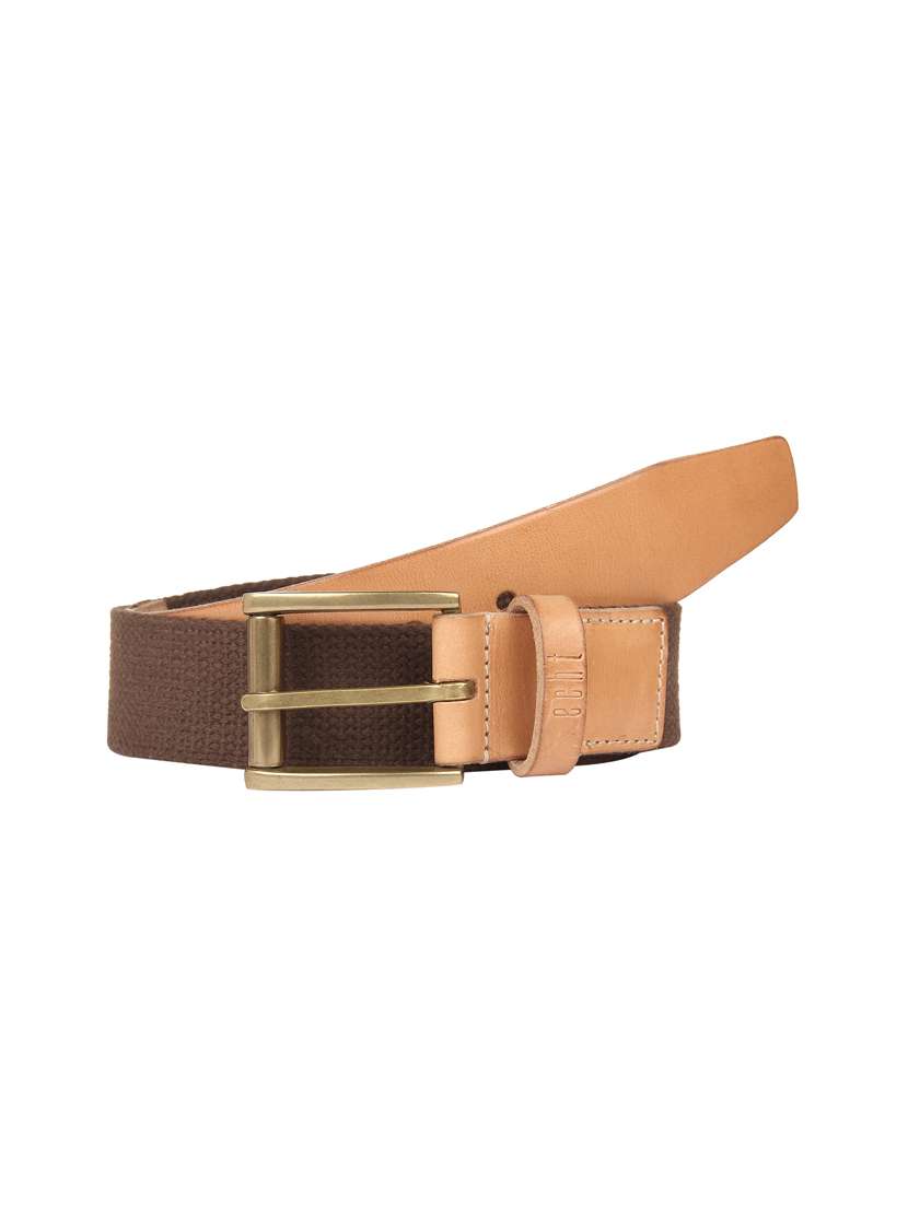 brown natural fabric belt