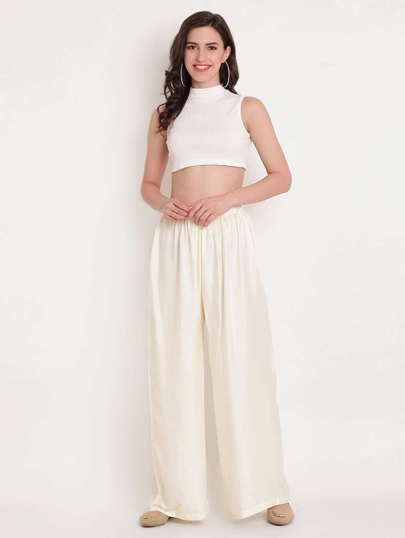Women's High Rise Solid Palazzo 