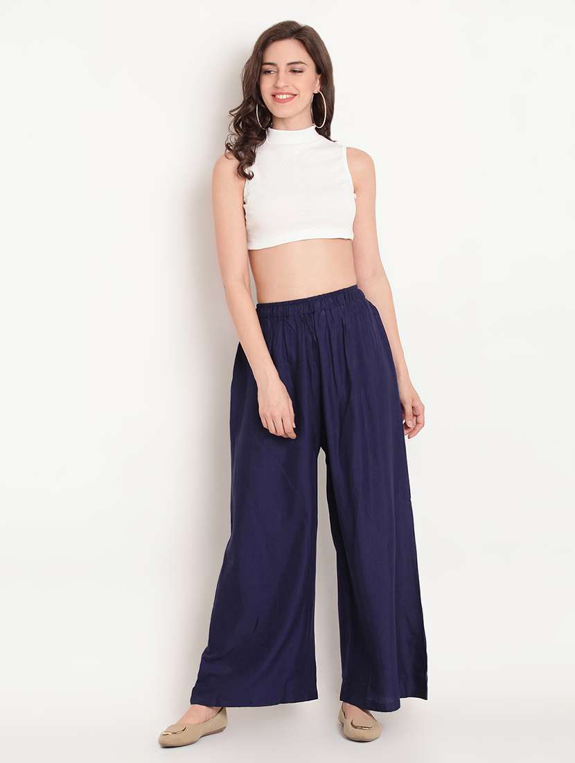 High Rise Solid Palazzo 