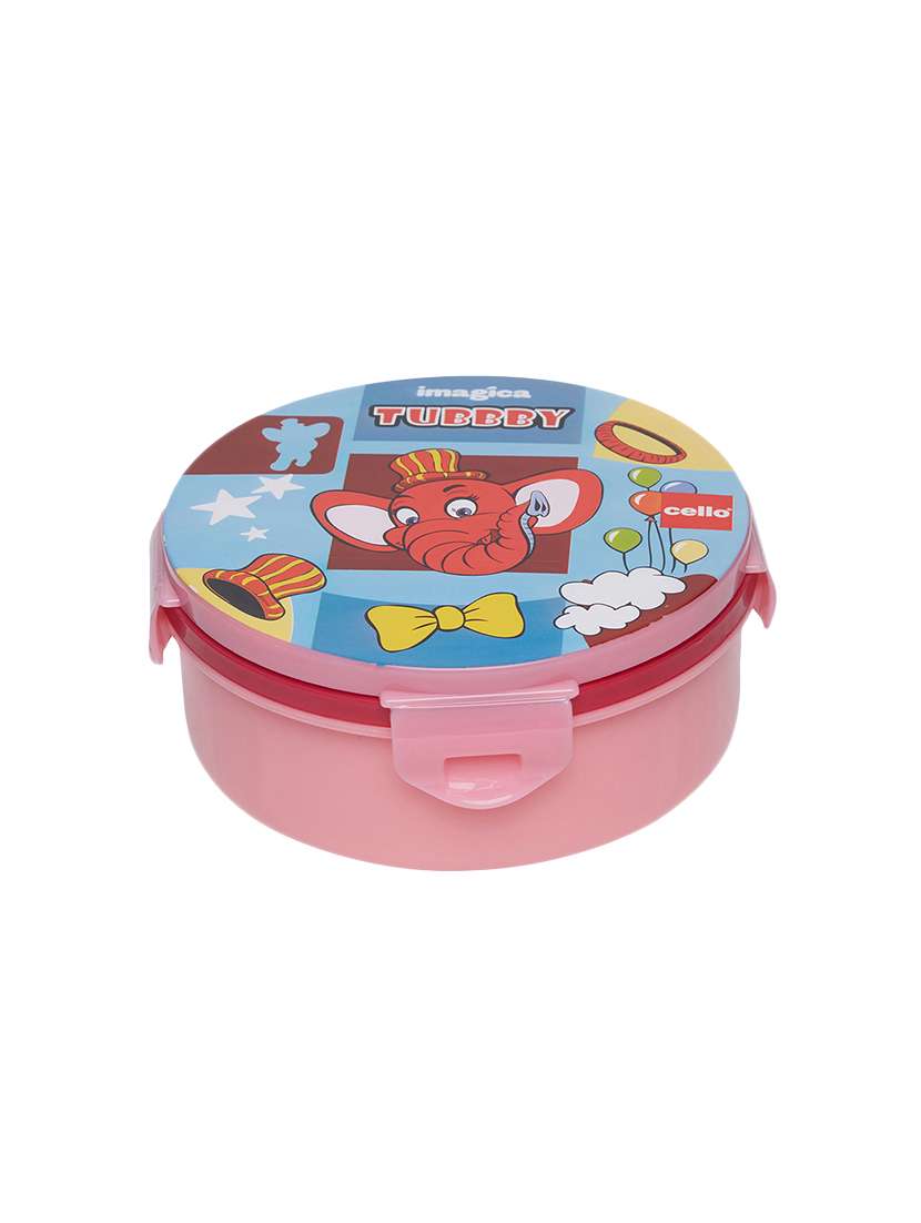 pink plastic lunch box