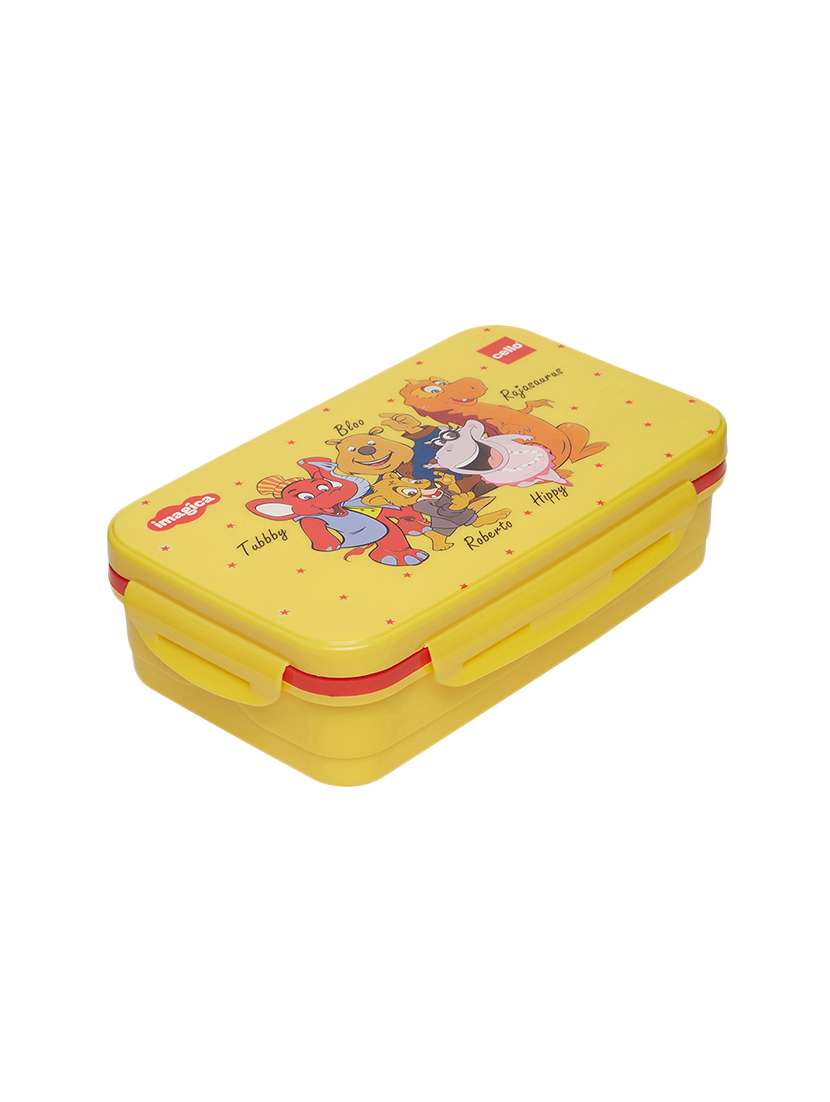 yellow plastic & steel lunch box - 16420893 -  Standard Image - 1