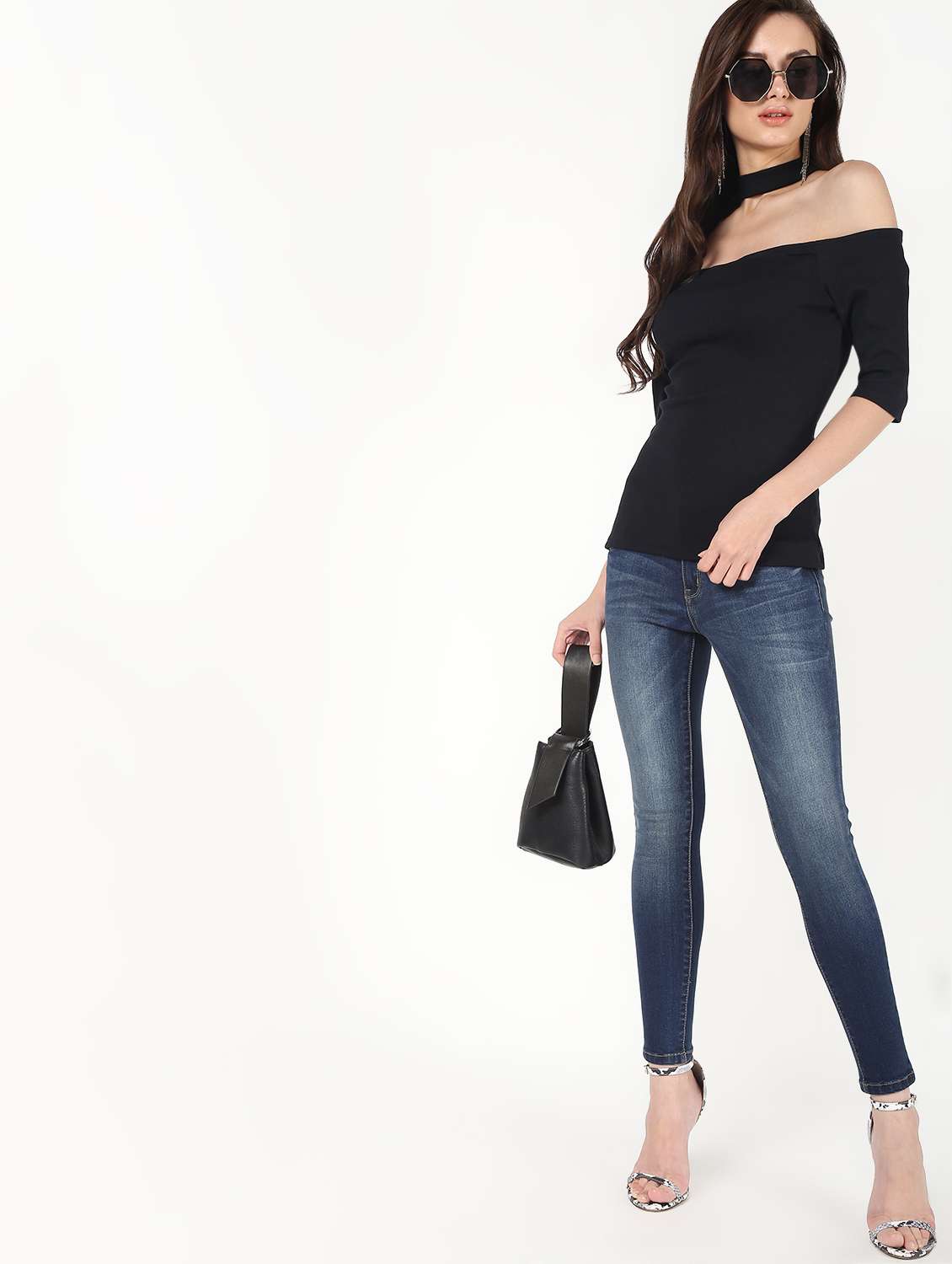 choker neck racer back top