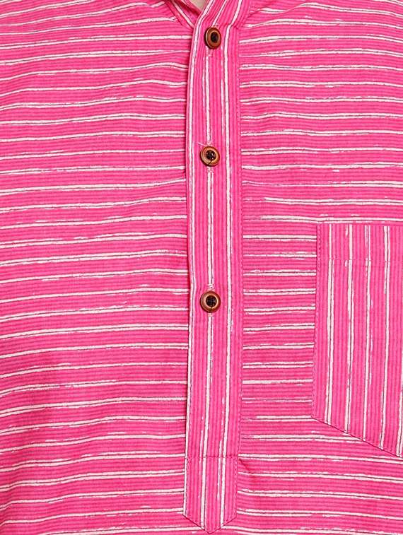 pink striped long kurta - 16424367 -  Standard Image - 4