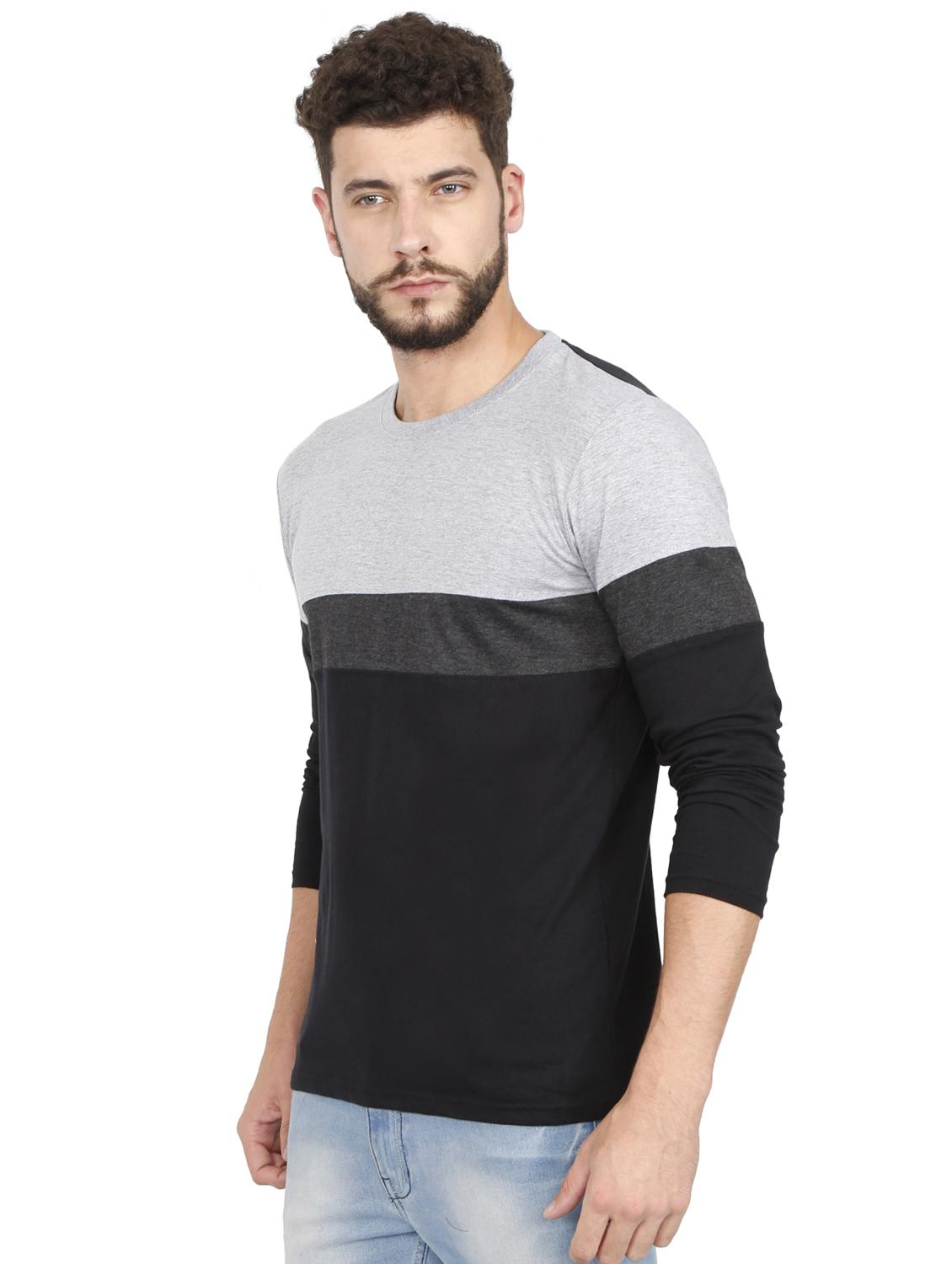 men round neck color block t-shirt - 16425094 -  Standard Image - 1