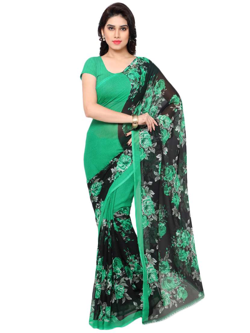 set of 2 multicolor printed saree combo with blouse - 16425607 -  Standard Image - 1