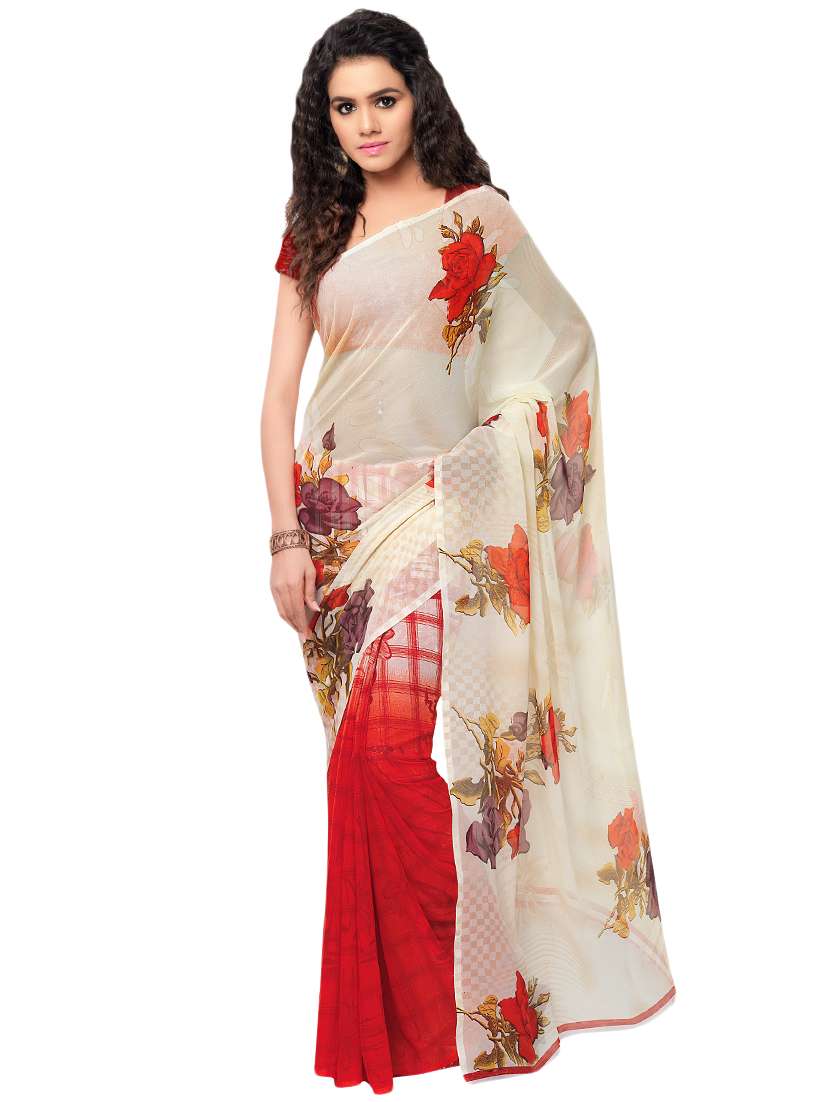 set of 2 multicolor printed saree combo with blouse - 16425859 -  Standard Image - 1