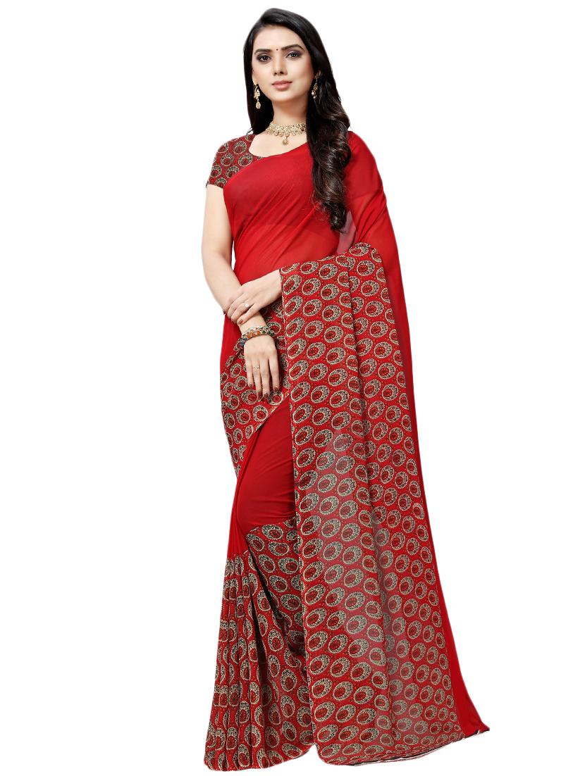set of 2 multicolor printed saree combo with blouse - 16426167 - Standard Image - 1