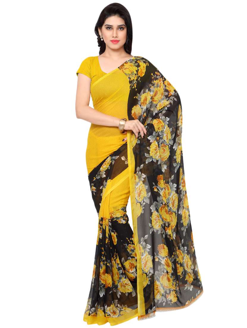 multi colored georgette combos saree with blouse - 16426171 -  Standard Image - 1
