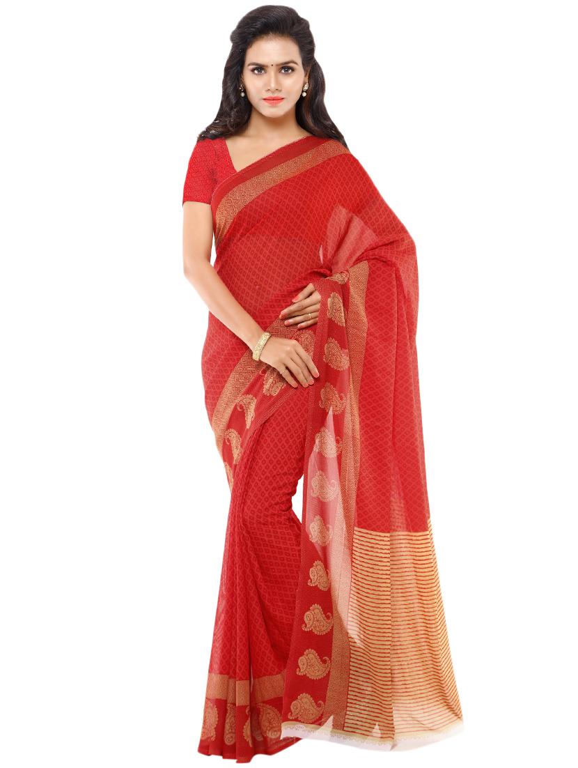 multi colored georgette combos saree with blouse - 16426178 - Standard Image - 1