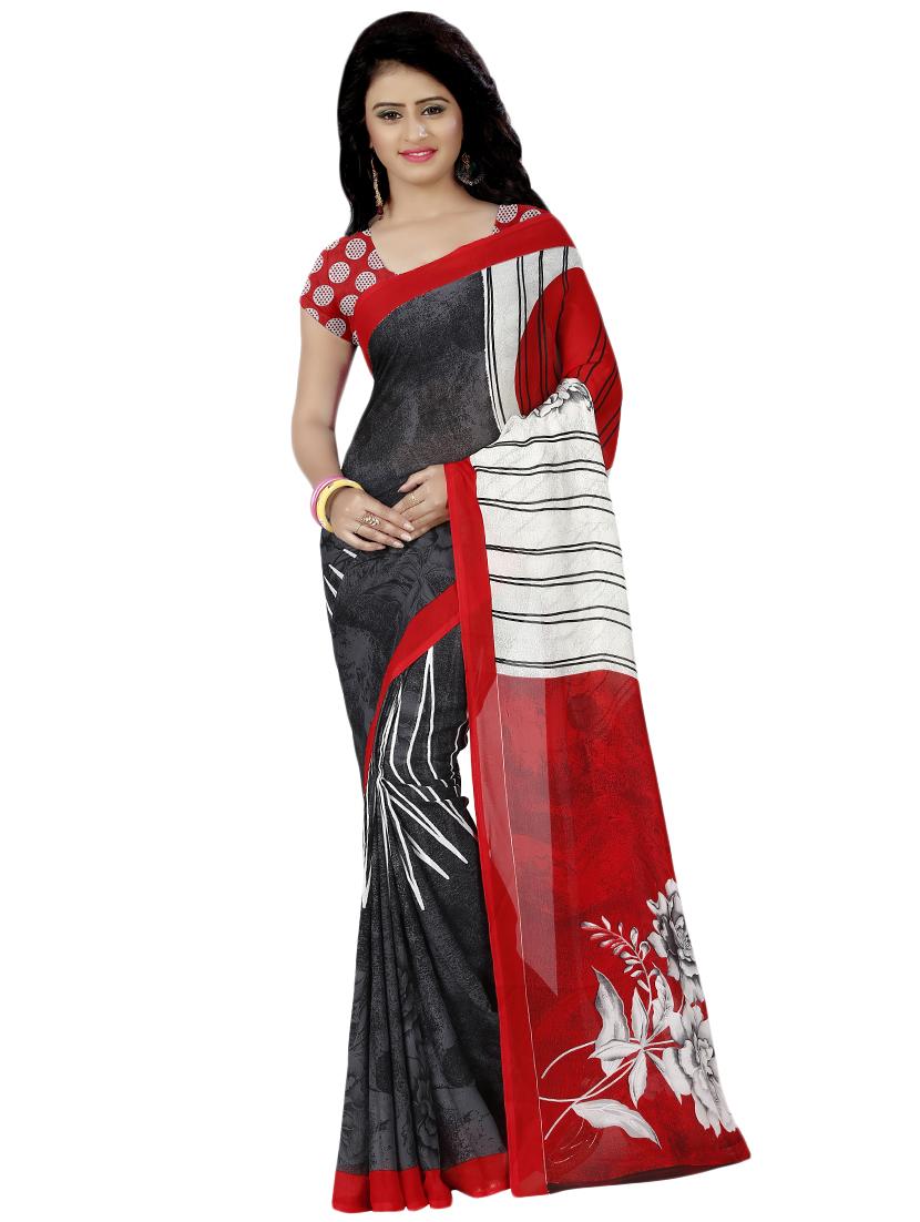 multi colored georgette combos saree with blouse - 16426183 - Standard Image - 1