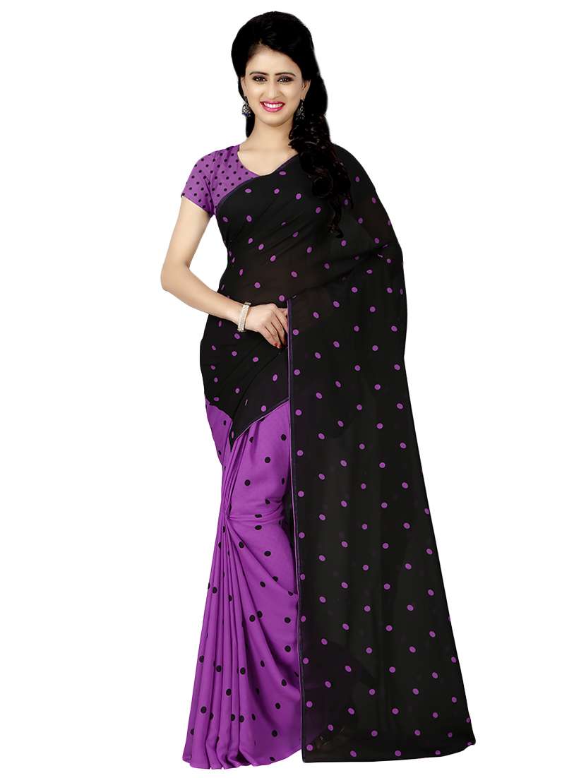 set of 2 multicolor printed saree combo with blouse - 16426423 -  Standard Image - 1