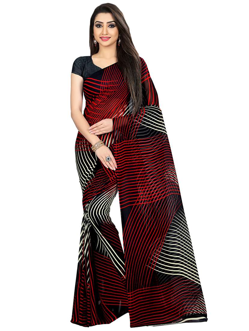 set of 2 printed saree combo with blouse - 16426571 -  Standard Image - 1