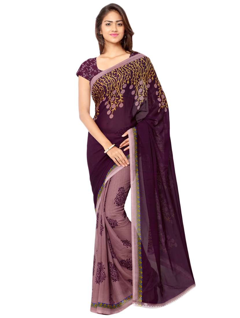 set of 2 multicolor printed saree combo with blouse - 16426706 -  Standard Image - 1