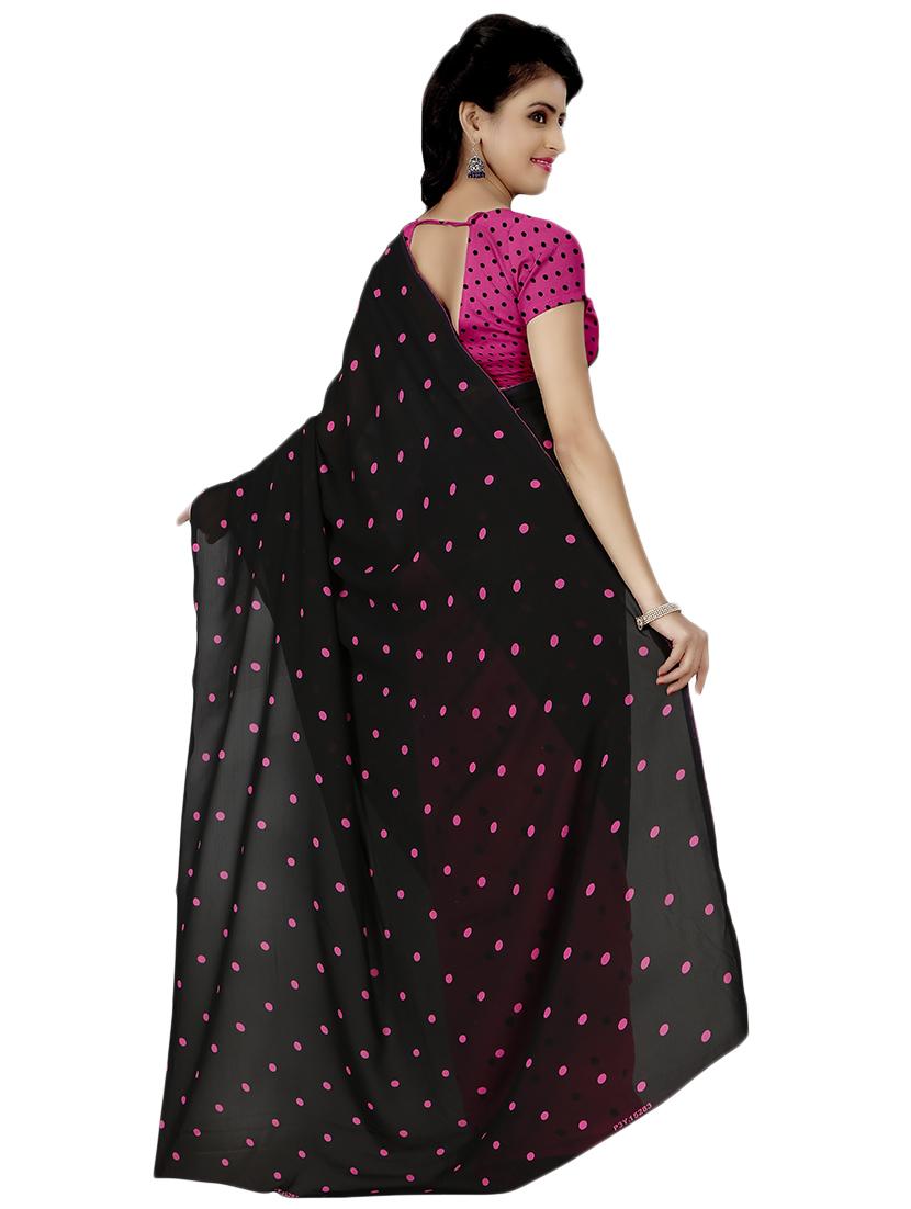 polka dots printed half & half saree with blouse - 16426835 -  Standard Image - 1