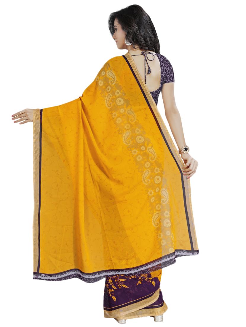 floral printed half & half saree with blouse - 16426840 -  Standard Image - 1