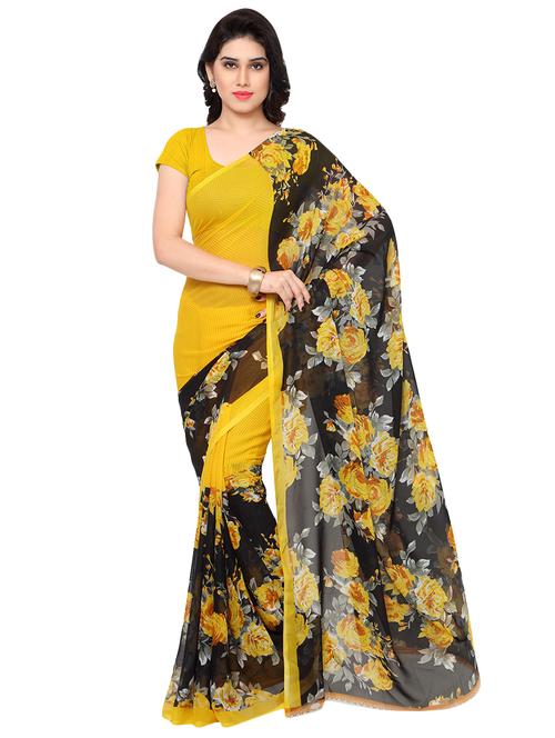 floral printed saree with blouse - 16426849 - Standard Image - 0